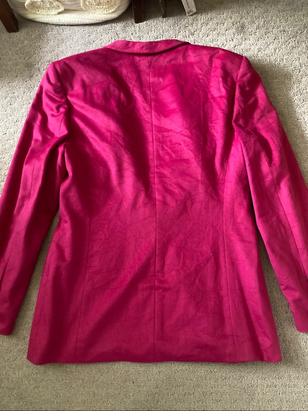 Vintage Escada fuchsia rabbit & wool blazer jacket, ~Medium. - Picture 5 of 16